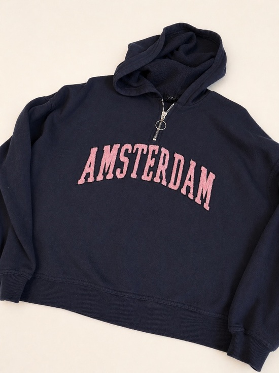 Vinyl Icons Sweaters - VINYL Icons Navy Textured Top with Hot Pink Accents